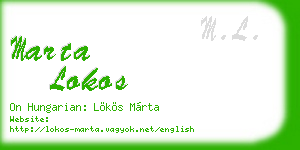 marta lokos business card