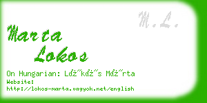 marta lokos business card